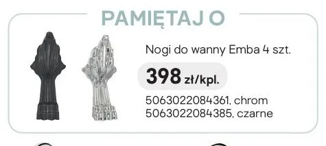 Nogi do wanny Emba czarne promocja w Castorama