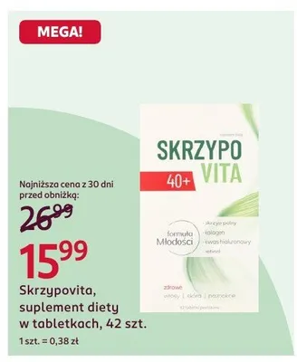 Suplement diety w tabletkach Skrzypovita 40+ 42szt promocja w Rossmann