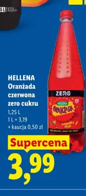 Oranżada czerwona Hellena Zero Cukru promocja w Lidl