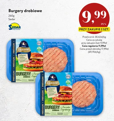 Burgery drobiowe Sedar z Kurczaka Zagrodowego premium promocja w Market Point