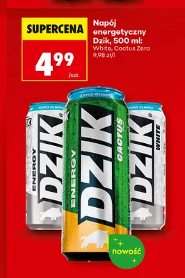 Napój energetyczny Dzik White promocja w Biedronka