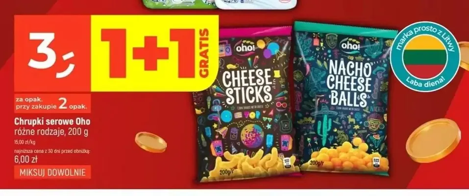 Chrupki serowe Oho! Cheese Sticks promocja w Dealz