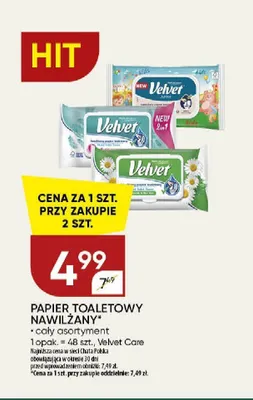 Papier toaletowy nawilżany Velvet z rumiankiem promocja w Chata Polska