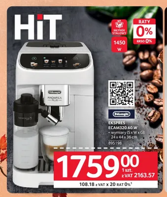 Ekspres ECAM320,60.W DeLonghi promocja w Selgros
