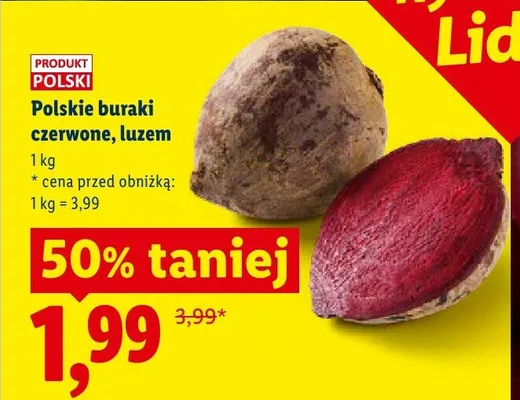 Buraki czerwone polskie promocja w Lidl