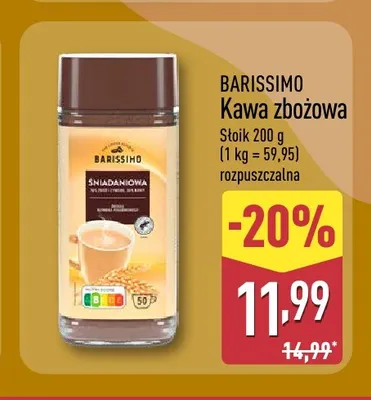 Kawa rozpuszczalna zbożowa Barissimo promocja w Aldi