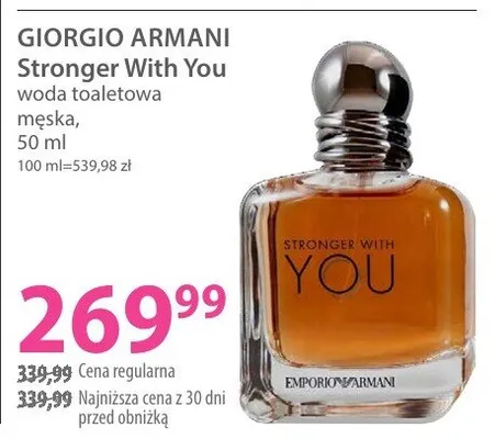 Woda toaletowa męska Giorgio Armani Stronger With You promocja w Hebe
