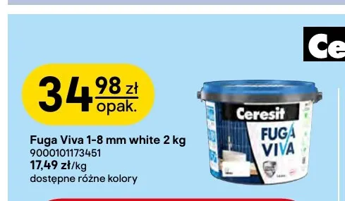 Fuga Viva 1-8 mm white Ceresit promocja w Castorama