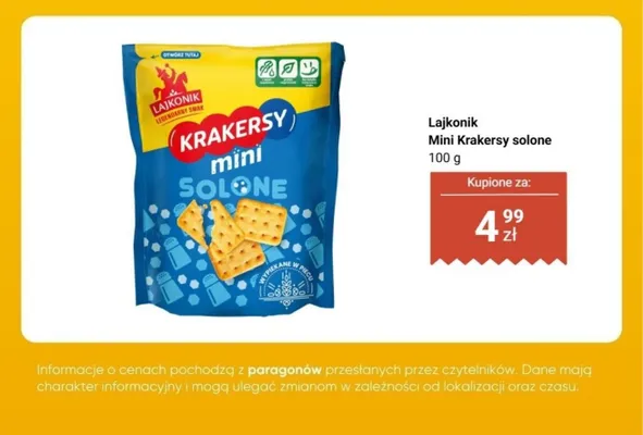 Mini Krakersy solone 100 g promocja w Biedronka