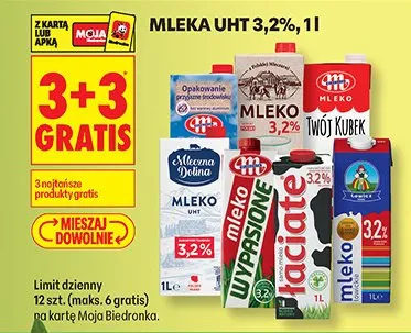 Mleko UHT 3,2%, 1l promocja w Biedronka