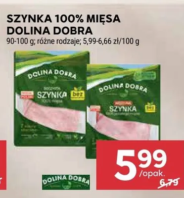 Szynka 100% mięsa dolina dobra promocja w Stokrotka
