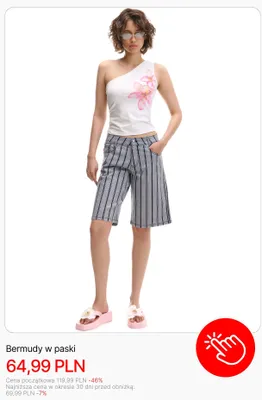 Bermudy w paski Cropp promocja w Cropp