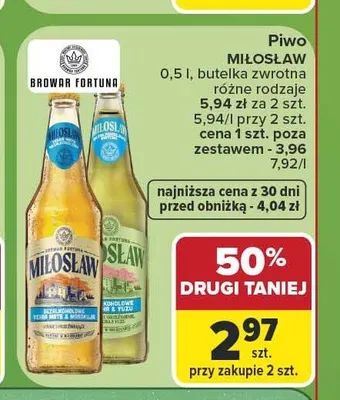 Piwo Miłosław Pilzner promocja w Carrefour