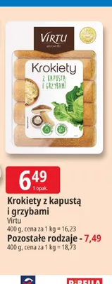 Krokiety z kapustą i grzybami Virtu promocja w Leclerc
