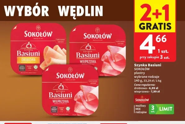 Szynka Basiuni drobiowa Sokołów promocja w Intermarche