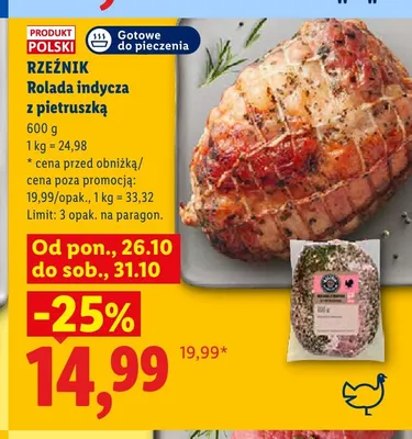 Rolada indycza z pietruszką Rzeźnik promocja w Lidl
