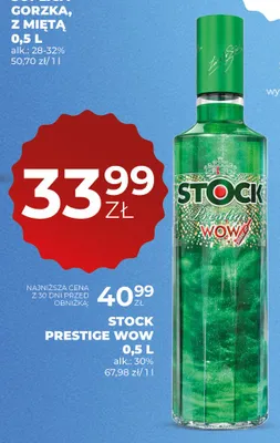 Wódka Stock Prestige WOW 30% promocja w Duży Ben