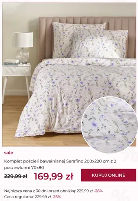 Komplet pościeli bawełnianej home&you Serafino 200x220 cm z 2 poszewkami 70x80 cm promocja w home&you