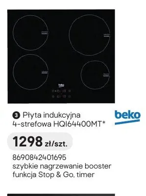 Płyta indukcyjna 4-strefowa Beko HQI64400MT promocja w Castorama