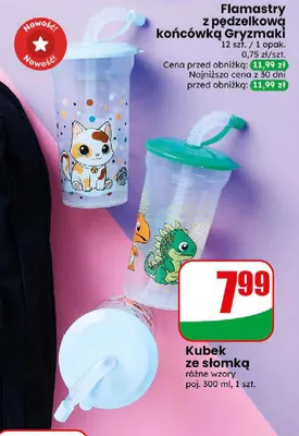 Kubek ze słomką 300 ml promocja w Dino