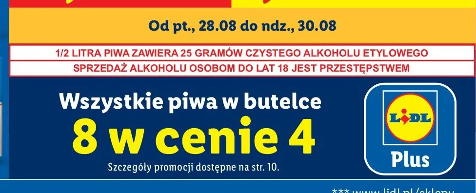 Piwa w butelce promocja w Lidl