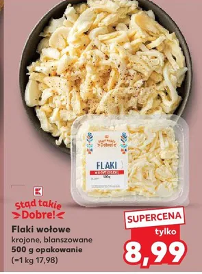 Flaki wołowe krajone, blanszowane 500g opakowanie promocja w Kaufland