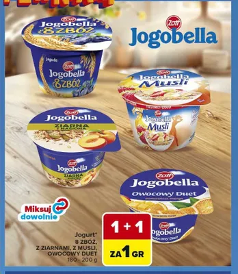 Jogurt Jogobella owocowy duet promocja w Carrefour