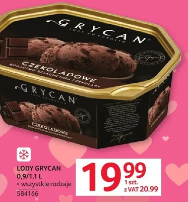Lody Grycan 0.9/1 l czekoladowe promocja w Selgros