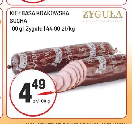 Kiełbasa krakowska sucha Zyguła promocja w Sedal