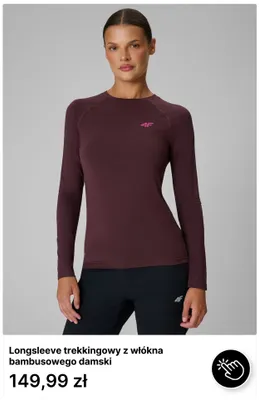 Longsleeve trekkingowy z włókna bambusowego damski 4F promocja w 4F