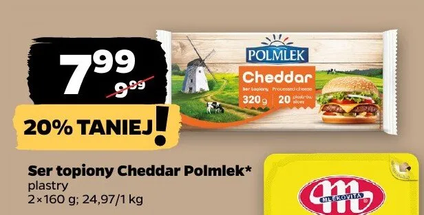 Ser topiony Cheddar plastry Polmlek promocja