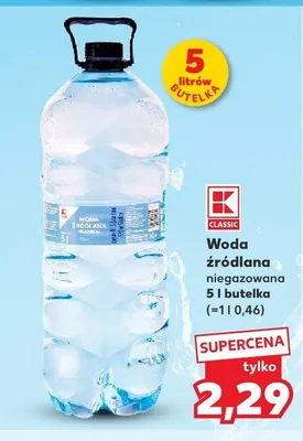 Woda źródlana niegazowana Kaufland Classic promocja w Kaufland