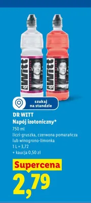 Napój izotoniczny Dr Witt winogrono-limonka promocja w Lidl