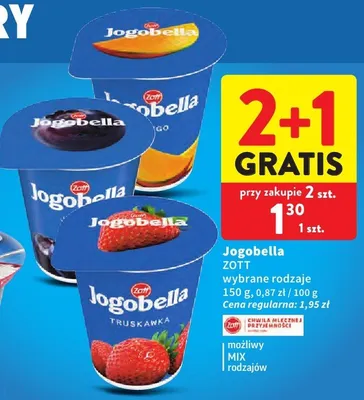 Jogurt Jogobella Zott wybrane rodzaje promocja w Intermarche