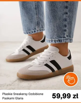 Sneakersy płaskie Born2be Glaria ozdobione paskami promocja w Born2be