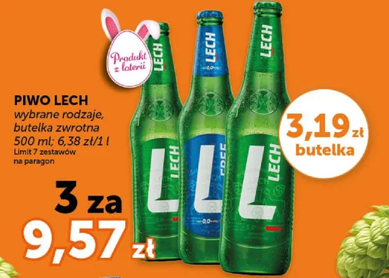 Piwo wybrane rodzaje, butelka zwrotna promocja w Groszek