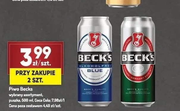 Piwo bezalkoholowe Beck's Blue promocja w Avita