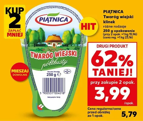 Twaróg wiejski klinek różne rodzaje promocja w Kaufland