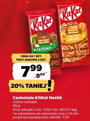 Czekolada KitKat (różne rodzaje) promocja w Netto