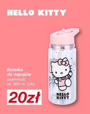 Butelka do napojów Hello Kitty pojemność ok. 300 ml promocja w KiK