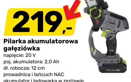 Pilarka akumulatorowa gałęziówka promocja w Bricomarche