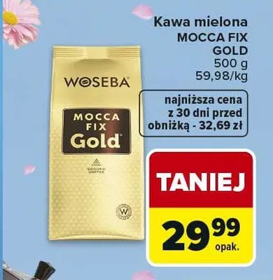 Kawa mielona WOSEBA MOCCA FIX GOLD promocja w Carrefour