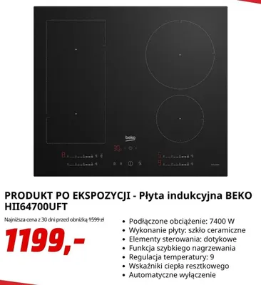 Płyta indukcyjna Beko HII64700UFT promocja w Media Markt
