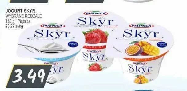 Jogurt typu islandzkiego Skyr jagodowy Piątnica promocja w Słoneczko