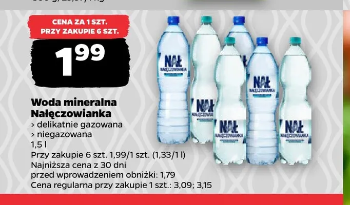 Woda niegazowana Nałęczowianka promocja w Netto