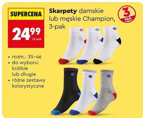 Skarpety damskie lub męskie 3-pak promocja w Biedronka