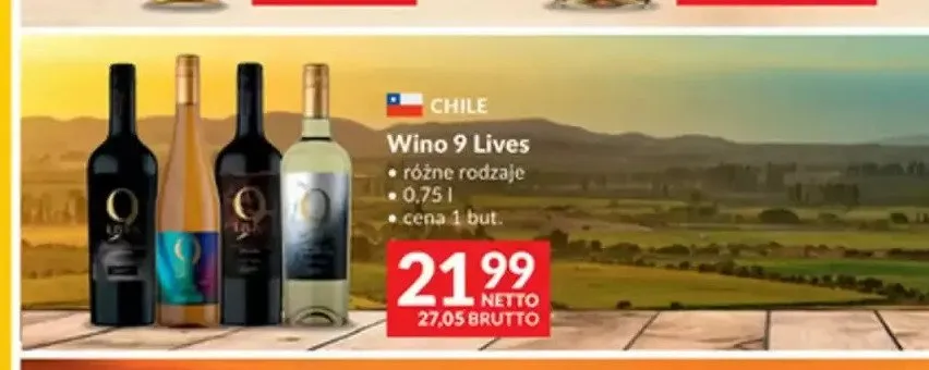 Wino 9 Lives promocja w Makro