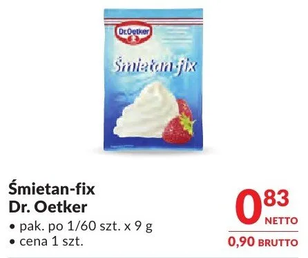 Śmietan-fix Dr. Oetker promocja w Makro