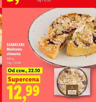 Ciasto Malinowa chmurka Szabelski promocja w Lidl