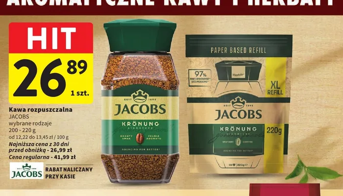 Kawa rozpuszczalna Jacobs Krönung uzupełnienie promocja w Intermarche
